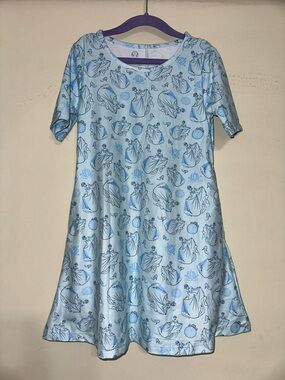 Charlie’s Project Girls' NWOT Light Blue Princess-Print Casual Swing Dress